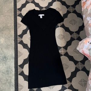 V Cut sweater dress